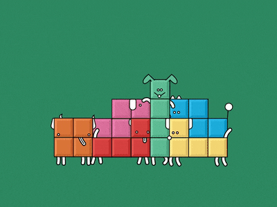 Happy Birthday Tetris blocks dog cycle dogs gameboy tetris walk cycle