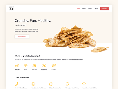 Banana Joe Home Page Concept bananajoe chips design food iconography landing page user experience user interface website