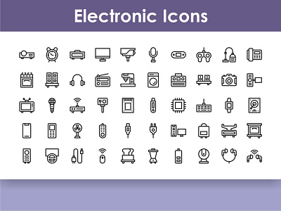 Electronic Icons camera computer design device electronic electronics equipment icon laptop mobile monitor phone pictogram set sign symbol tablet technology vector web