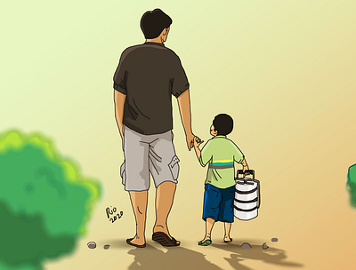 Father & Son design illustration
