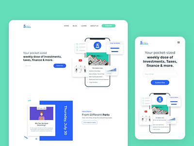 Bytes - Landing Page finance fintech landing landing design landing page newsletter taxes ui web design