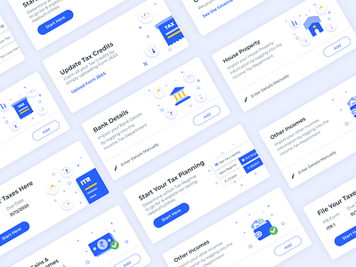 Cards | Income Tax Product api branding call to action card card design cards cards ui clean ui fintech fintech app illustration minimal product design tax taxes ui ux web design