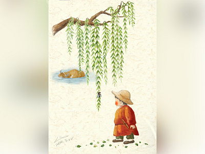 Cicada children book illustration illustration