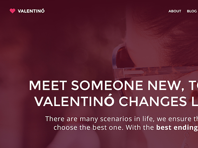Valentino - Free PSD Template free freebies landing page psd template valentino