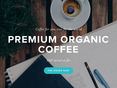 Coffee for Air coffee landing page web design