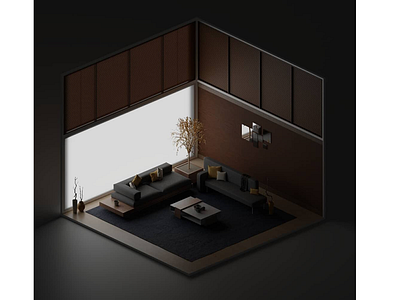 Living room 3d art bl blender blender3d design graphic design illustration isometric lowpoly render ui