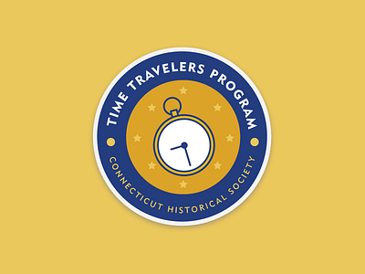 Time Travelers Badge badge branding clock logo patch pocket watch program