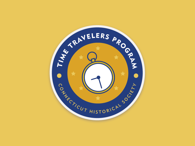 Time Travelers Badge badge branding program pocket watch logo clock patch