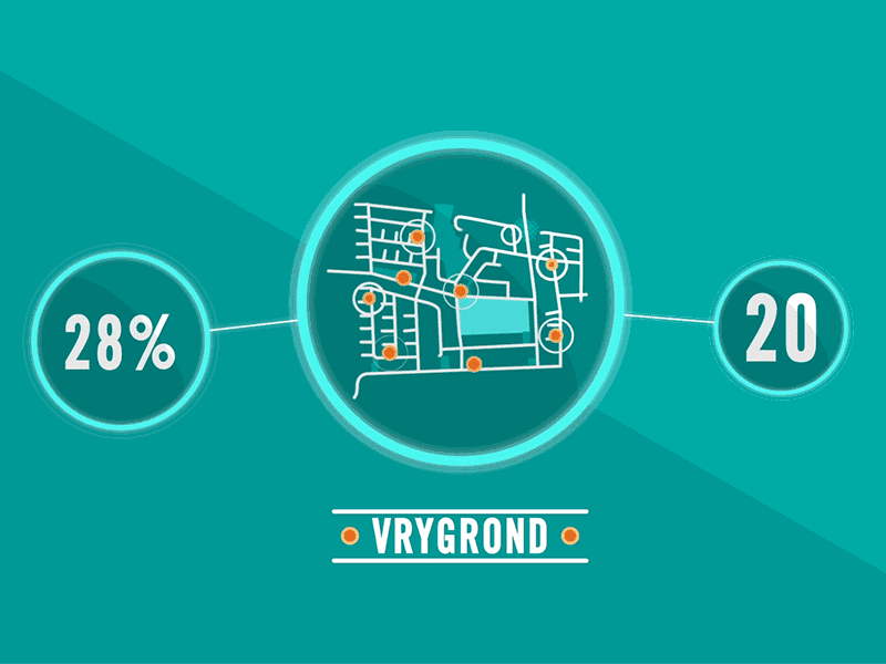 Vrygrond Map 2d animation after effects animation circles community project design gif graphics illustrator map motion graphics