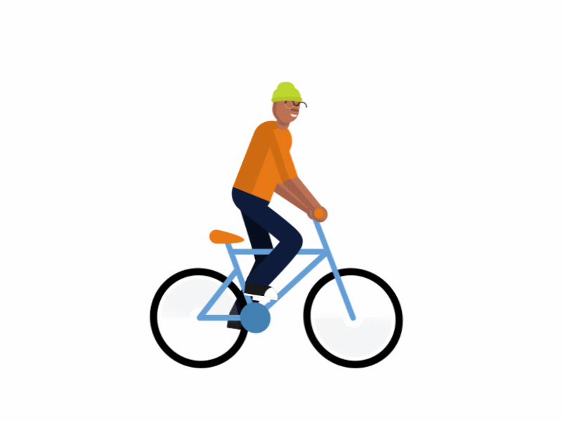 Cyclist 2d animation after effects bicycle bike cycle cycling looping gif man pedal