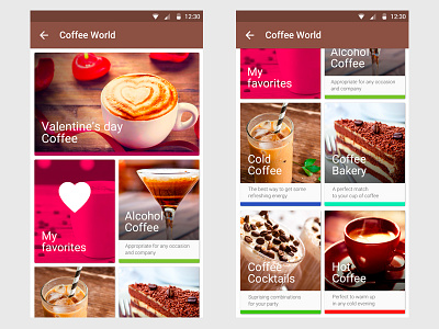 Coffee World android app application design mobile app own project personal project ui ux web design