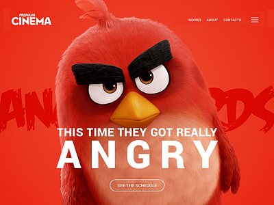 Cinema Promo mockup angry birds mockup promo red ui ux web web design wedsite