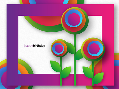 Gradient Card Design birthday card colorful gradient greeting card minimal