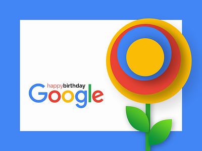 Happy Birthday Google colorful engine flat google greetings landing page material search ui ux web design web search