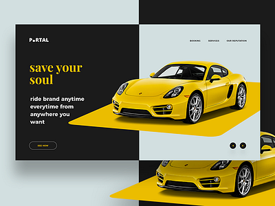 Portal- Car Rental Service Webpage app car commerce landing page minimal product ui ux web design website