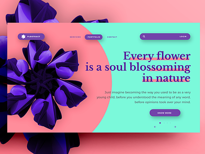 Landing Page for Flostract abstract product app commerce flower landing page minimal ui ux web design website