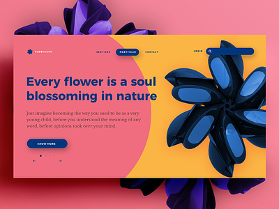 Landing Page for Flostract abstract app commerce flower landing page minimal product ui ux web design website