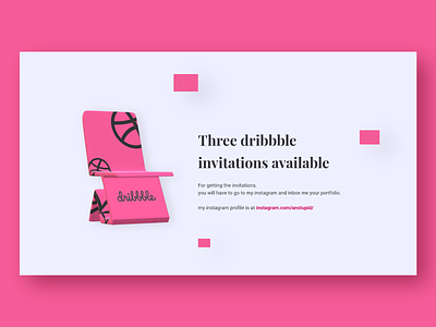 Three dribbble invitations available blog commerce design draft invitation invitations invite invites landing page minimal new member ui ux uxdesign web design website