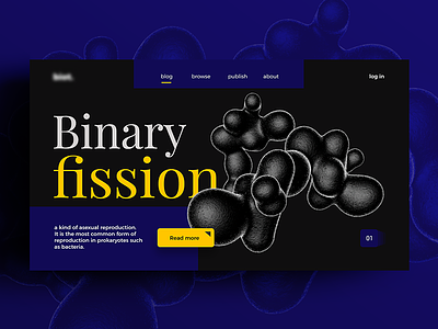 A biology blog abstract app bacteria biology blog design landing page minimal product typography ui uidesign ux uxdesign web design webpage website yeast