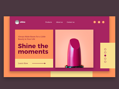 Shine Beauty Products Landing Page abstract app blog commerce design illustration landing page minimal product typography ui uidesign uxdesign web design webdesign webpage website