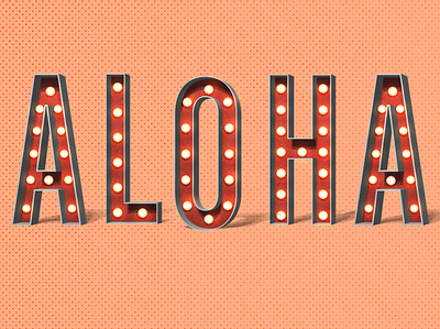 Marquee 3d 3d art aloha design illustration lettering light marquee social media design typography vector