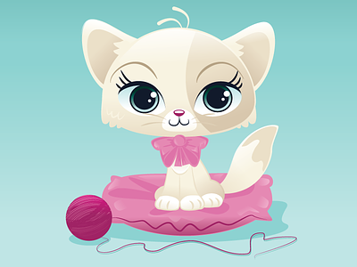 Little kitty branding cat childrens design editorial illustration illustrator kitten logo vector vector art