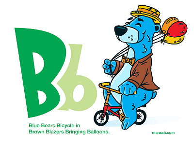 Blue Bear alphabet cartoon childrens colorful comic editorial fun happy illustration kids