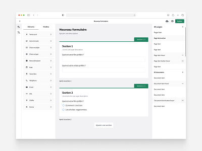 Form Builder product design ui design