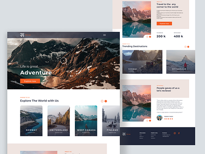 Travel Landing Page design landing page landing page design landing page ui mountain norway travel agency traveling ui vacation vacations