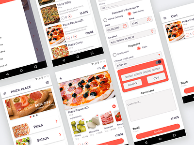 Food Delivery App android android app android app design app delivery delivery app food food app material ui materialdesign mobile app pizza pizza menu pizzeria