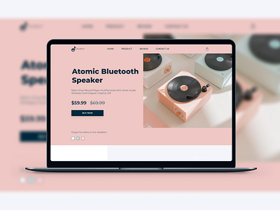Product Landing page/Clean design bluetooth speaker clean clean design desktop landing design landing page music pink product product design web