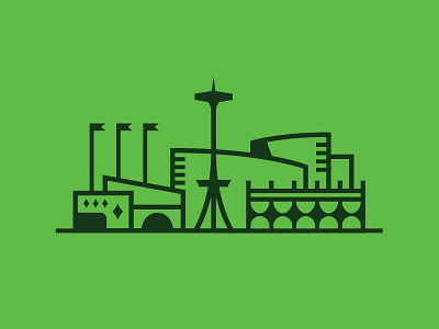 Expo city iconography illustration seattle