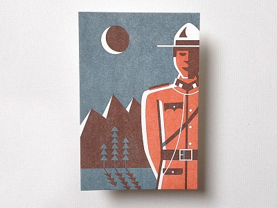 Mountie - Greetings from Canada canada canadian illustration letterpress print