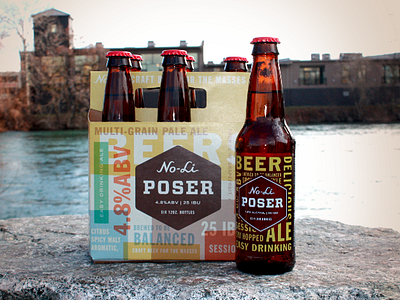 No Li Poser 6-Pack 6 pack beer beverage bottle craft beer no li packaging screen printed series