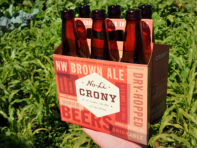 Crony beer beverage bottle carrier craft beer no li packaging screen printed series six pack