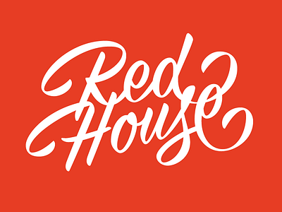 Red House brush script lettering pomade