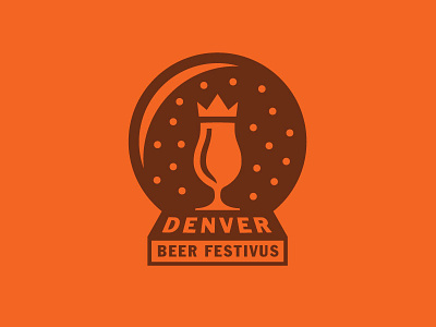 Denver Beer Festivus badge beer logo snowglobe
