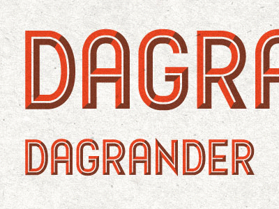 Dagrander animated bevel chiseled deco gif inline layered logotype sans typography