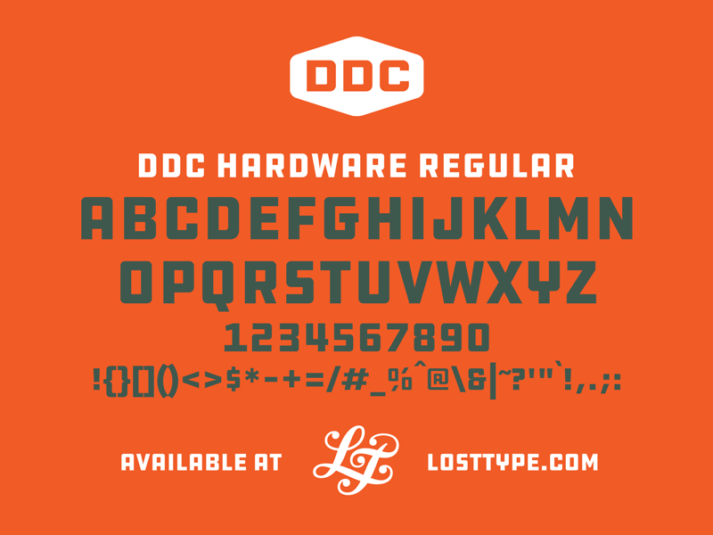 DDC Hardware ddc draplin font industrial lost type sans serif type design typeface