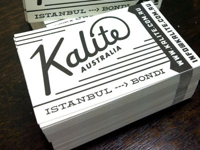 Kalite Business Cards australia black bondi business card collateral istanbul letterpress white