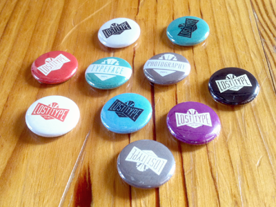 Lost Type Buttons buttons lapel pins print