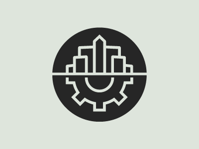 Central Standard city cog gear identity logo mark skyline