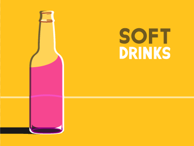 Soft Drinks bottle glass grape drink illustration pop refreshing soda soft drinks thirst