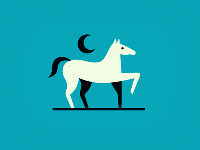 Night Horse horse illustration logo mark moon stallion