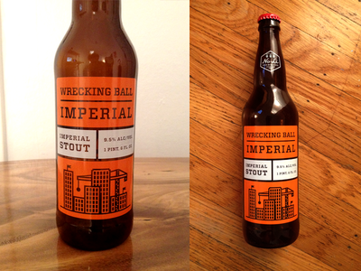 No-Li Wrecking Ball beer bottle city cityscape illustration package