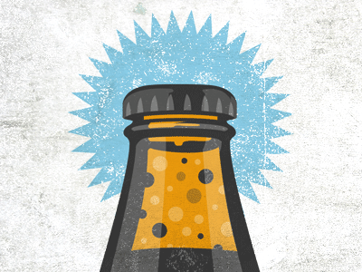 (Ominous?) Bottle beer bottle cheers glass illustration soda