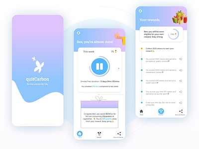 quitCarbon app appdesign befree dailyui dribbblers figma friendly quitsmoking uidesign userexperience userinterface