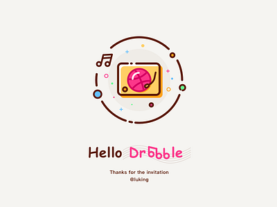 Hello Dribbble color icon