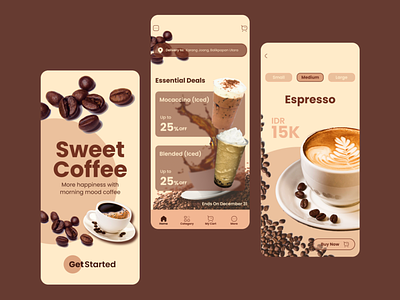 Sweet Coffee app design figma mobile ui