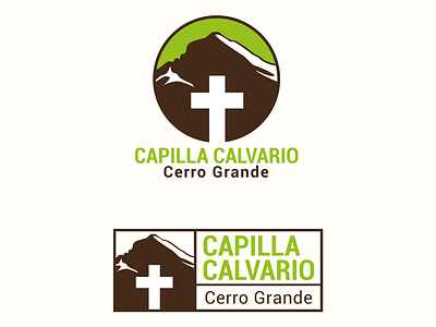Capilla Calvario Cerro Grande branding church cross logo logotype mountain vector